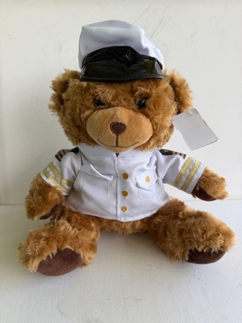 Captain Teddy Bear Plush in White Uniform